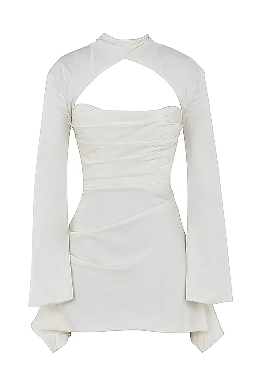 House of CB Toira Mini Dress Ivory Size UK 12 for rent on The Volte - main image