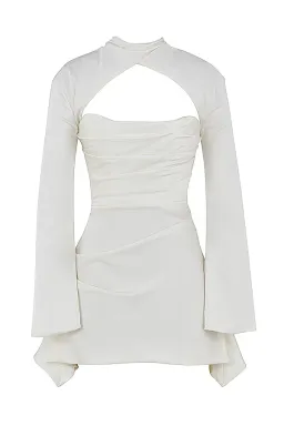House of CB Toira Mini Dress Ivory Size UK 12 for rent on The Volte - image 4