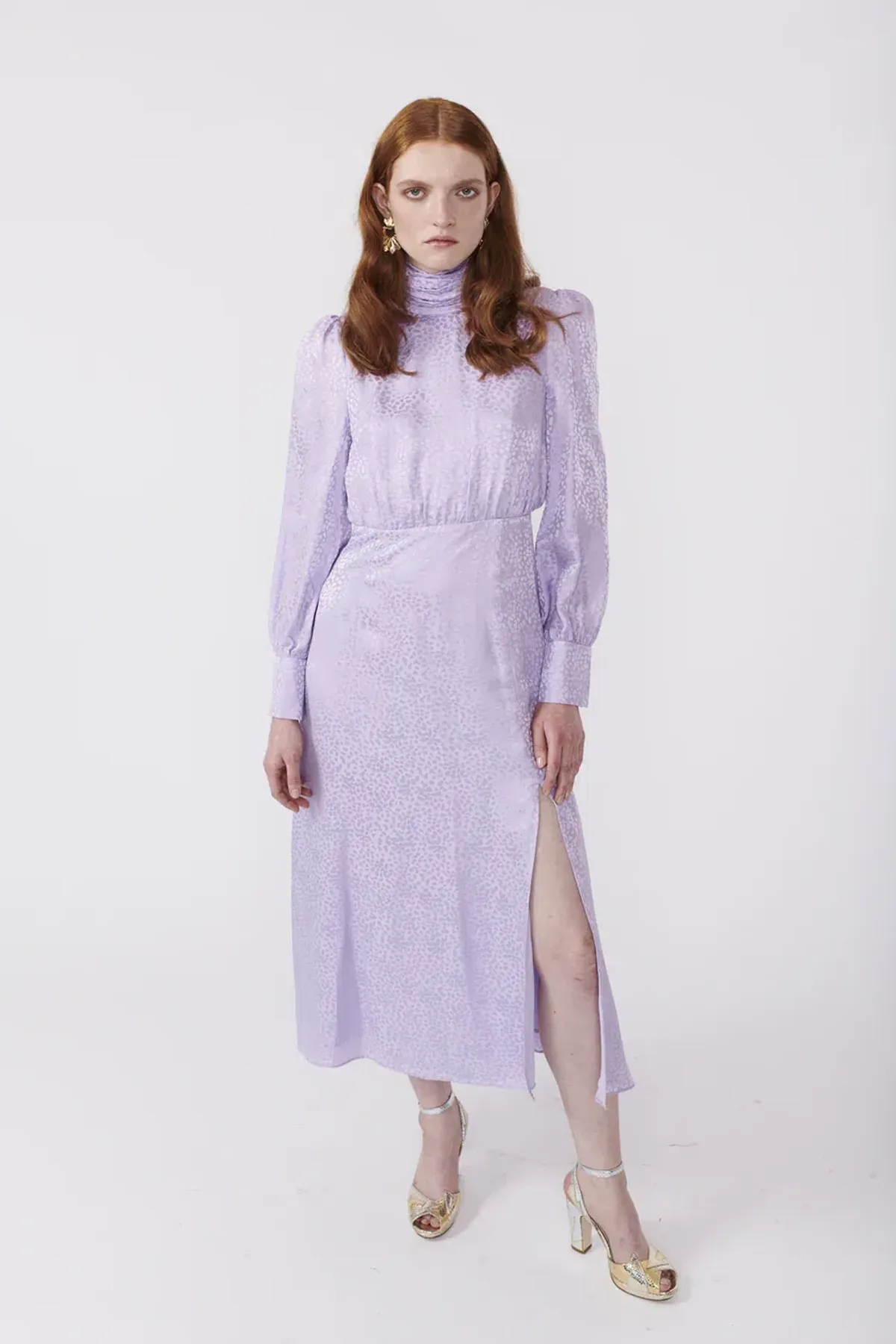 Olivia Rubin Gwen Midi Dress Lilac Size UK 14 for rent on The Volte - main image