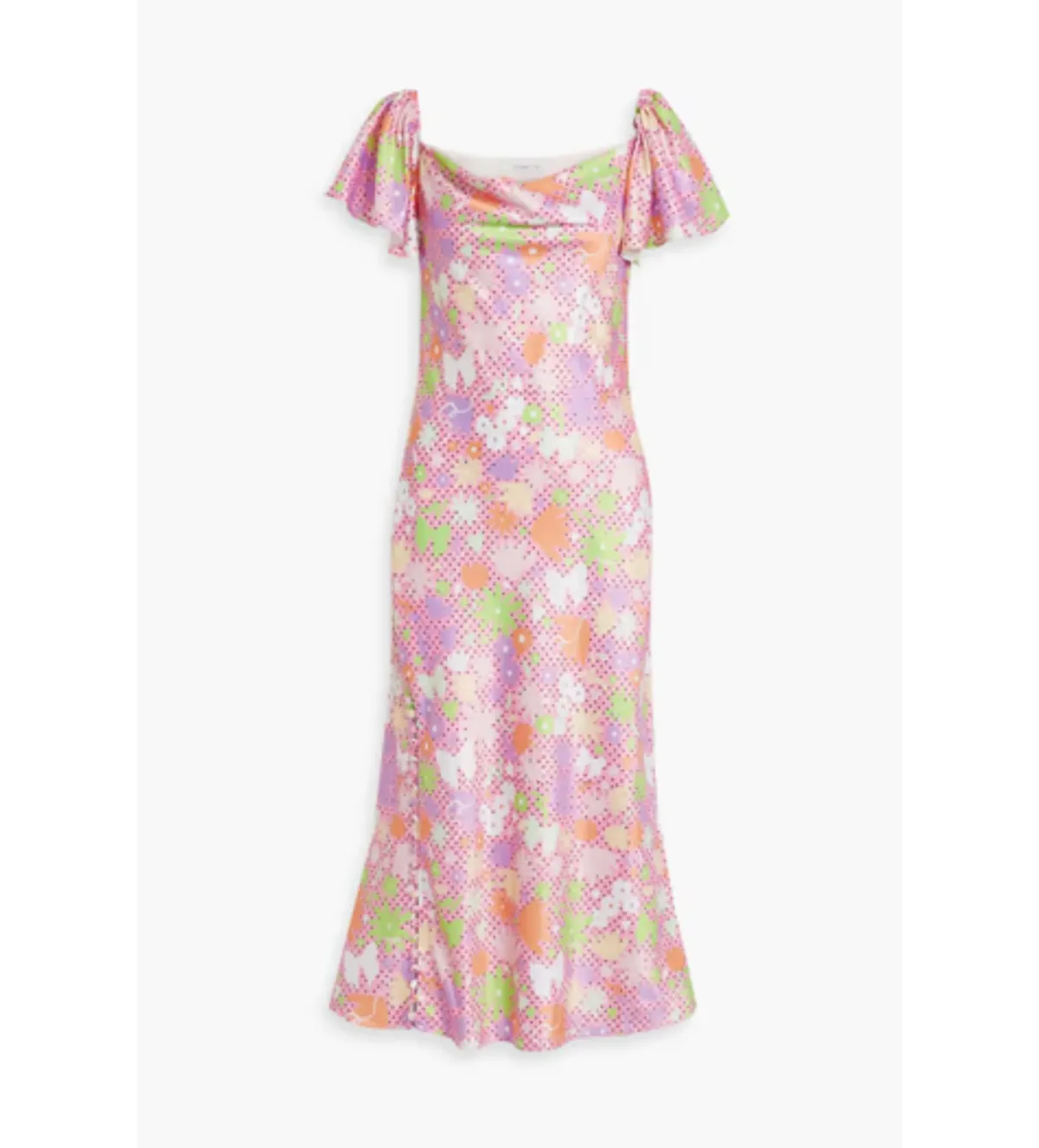 Olivia Rubin Amelia Midi Dress Floral Pink UK Size 12 - Image 4