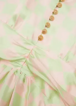 Olivia Rubin Lliana Checked Midi Dress Pink Size UK 8 for rent on The Volte - image 5