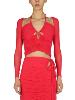 Self Portrait Jersey Cut Out Midi Dress Fuschia Size UK 14 for rent on The Volte - image 2